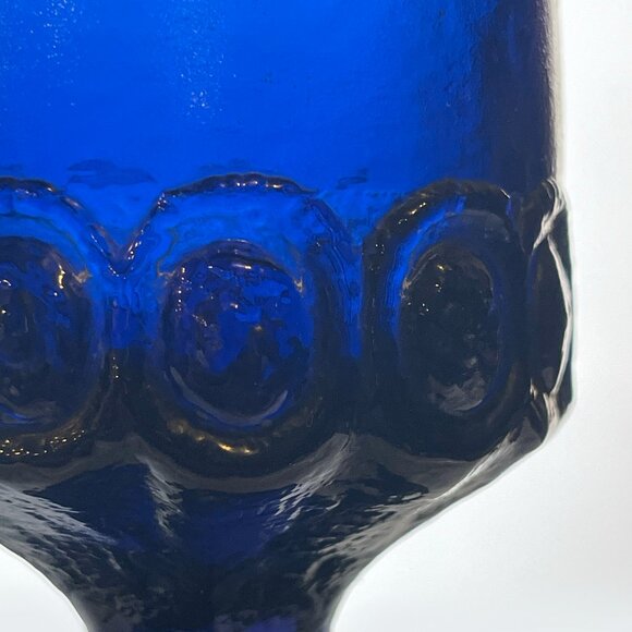 Rare Set Of 3 Tiffin Franciscan Madeira Dark Cobalt Blue juice /Wine Goblet - Picture 5 of 6